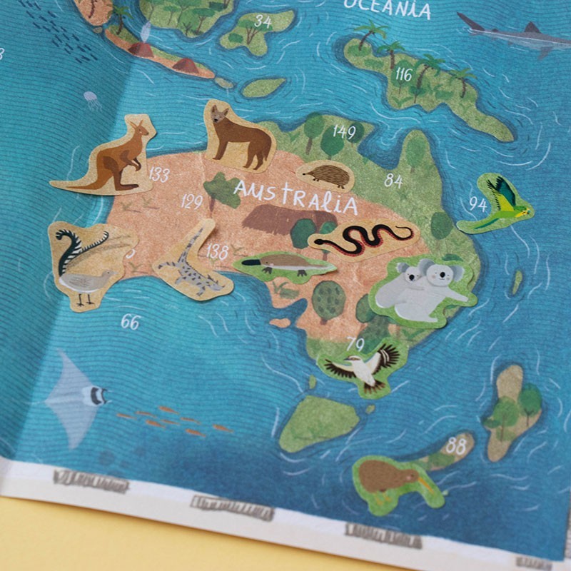 poster i enganxines d’animals del món